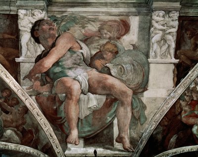 The Prophet Jonah, from the Sistine Chapel (pre-restoration) by Michelangelo Buonarroti